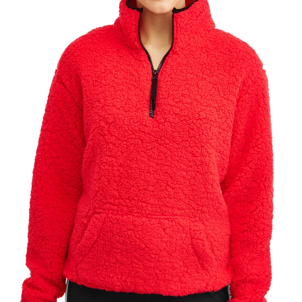NWT Faux Sherpa 1/4 Zip Sweater
